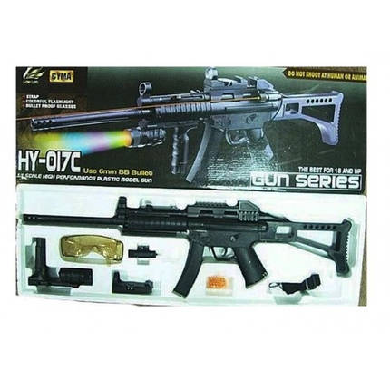 Автомат на пульках HY017С лазерний приціл в коробці 75*22*4 см, фото 1