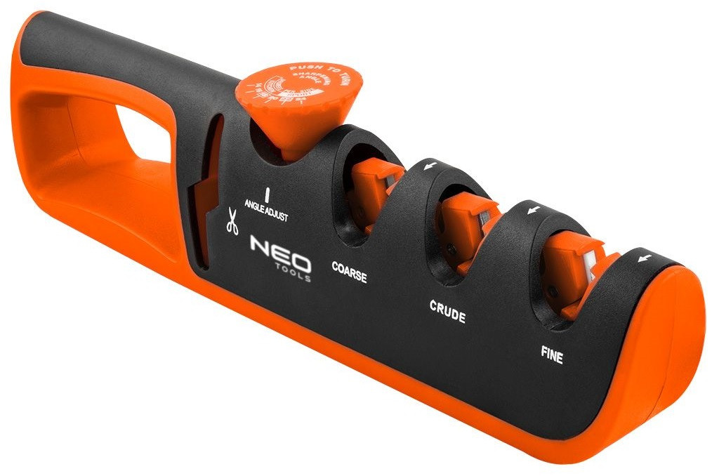 Neo Tools Точилка для ножів і ножиць, кут заточування, що регулюється, 3 етапи заточування