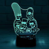 3D світильник з пультом і акумулятором 3D Lamp Симпсони (LP-33915), фото 6