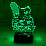 3D світильник з пультом і акумулятором 3D Lamp Симпсони (LP-33915), фото 7