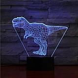 3D світильник з пультом і акумулятором 3D Lamp Динозавр Тиранозавр (LP-33811), фото 6
