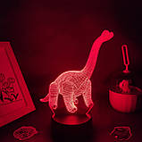 3D світильник з пультом і акумулятором 3D Lamp Динозавр Брахіозавр (LP-33736), фото 7