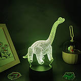 3D світильник з пультом і акумулятором 3D Lamp Динозавр Брахіозавр (LP-33736), фото 8