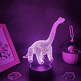 3D світильник з пультом і акумулятором 3D Lamp Динозавр Брахіозавр (LP-33736), фото 9