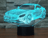 3D світильник з пультом і акумулятором 3D Lamp Мерседес (LP-18229), фото 6