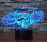 3D світильник з пультом і акумулятором 3D Lamp Мерседес (LP-18229), фото 8