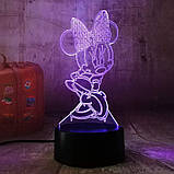 3D світильник з пультом і акумулятором 3D Lamp Міні Маус (LP-17950), фото 8