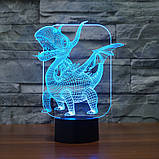 3D-світильник з пультом і акумулятором 3D Lamp Дракончик (LP-17826), фото 5