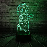 3D-світильник з пультом і акумулятором 3D Lamp Білосніжка (LP-17720), фото 6