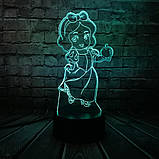 3D-світильник з пультом і акумулятором 3D Lamp Білосніжка (LP-17720), фото 8