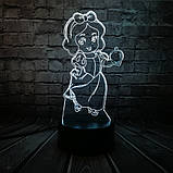 3D-світильник з пультом і акумулятором 3D Lamp Білосніжка (LP-17720), фото 9