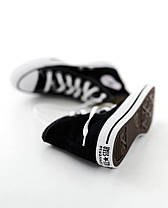 Чоловічі та жіночі кеди Converse All Star Конверс Олл Стар унісекс чорного кольору текстиль, фото 4