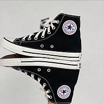 Чоловічі та жіночі кеди Converse All Star Конверс Олл Стар унісекс чорного кольору текстиль, фото 3