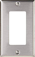 Stainless Steel Leviton 8440140 1Gang Decora/GFCI Device Decora Wallplate, кріплення пристрою, нержавіюча