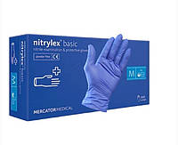 Перчатки нитриловые Nitrylex Basic синие ( 100 шт/уп ) M