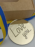 Бірка декоративна Love You, акрилова золота бірка для декору Love You