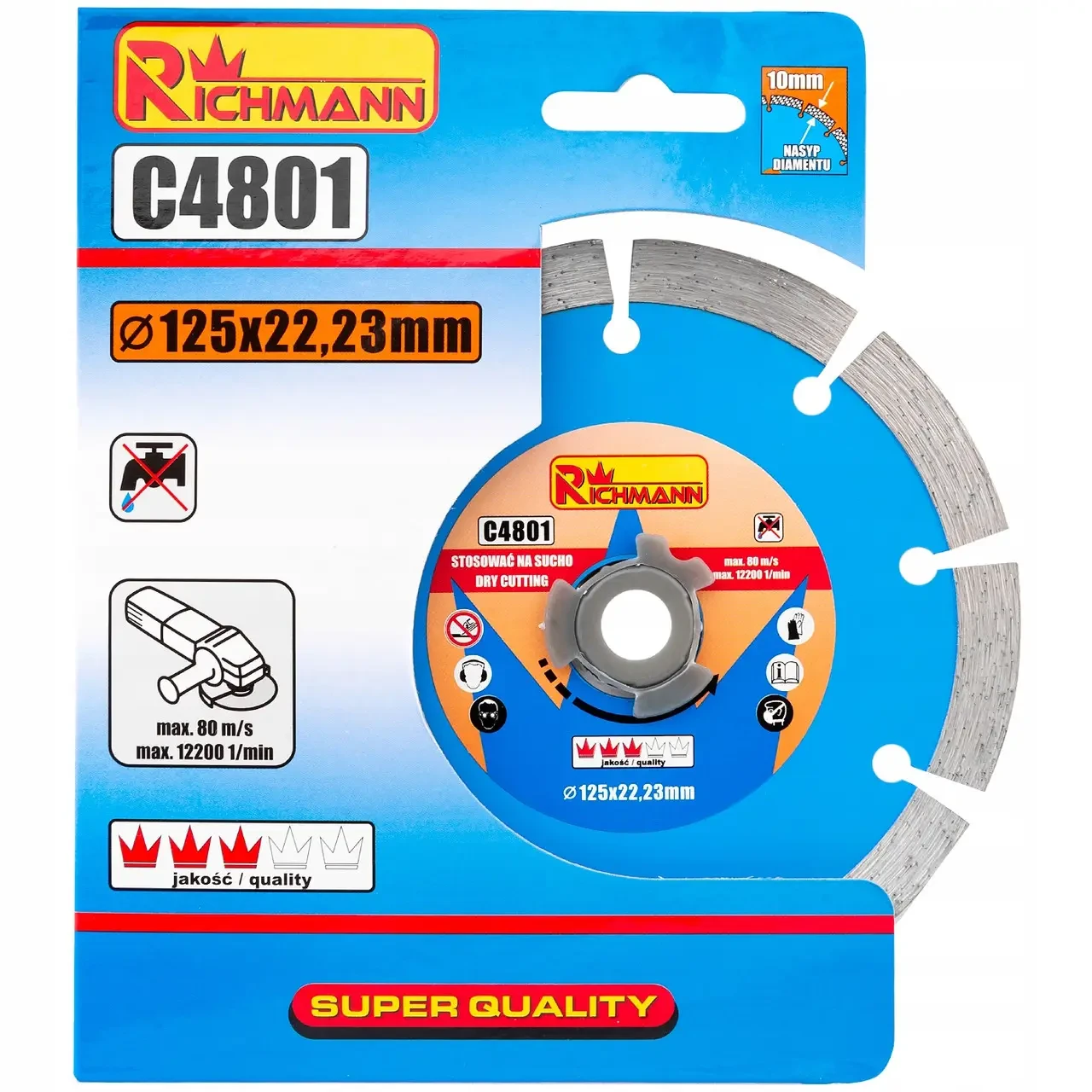 Диск алмазний сегментний T 125 мм EXCLUSIVE висота сегмента 10 мм, C4801, фото 1