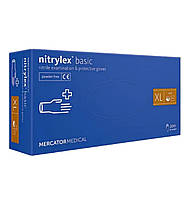 Перчатки нитриловые Nitrylex Basic синие ( 100 шт/уп ) XL