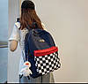 Шкільний тканинний рюкзак з кишенею в шахову клітинку, фото 9