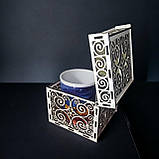 Оригінальна сувенірна подарункова упаковка для одніеї чашки біла, фото 2
