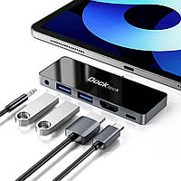 Адаптер концентратора USB C для iPad Pro, адаптер Dockteck 5 в 1 с HDMI 4K при 60 Гц. Док станция, хаб