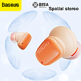 Елегантні бездротові навушники TWS Baseus AirNora 2 BT5.3 активне шумозаглушення ANC -42dB Orange, фото 6