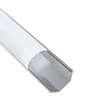 Профіль кутовий алюмінієвий АНОДОВАНИЙ ЛПУ16 з розсіювачем круглим матовим (Комплект 2м.)