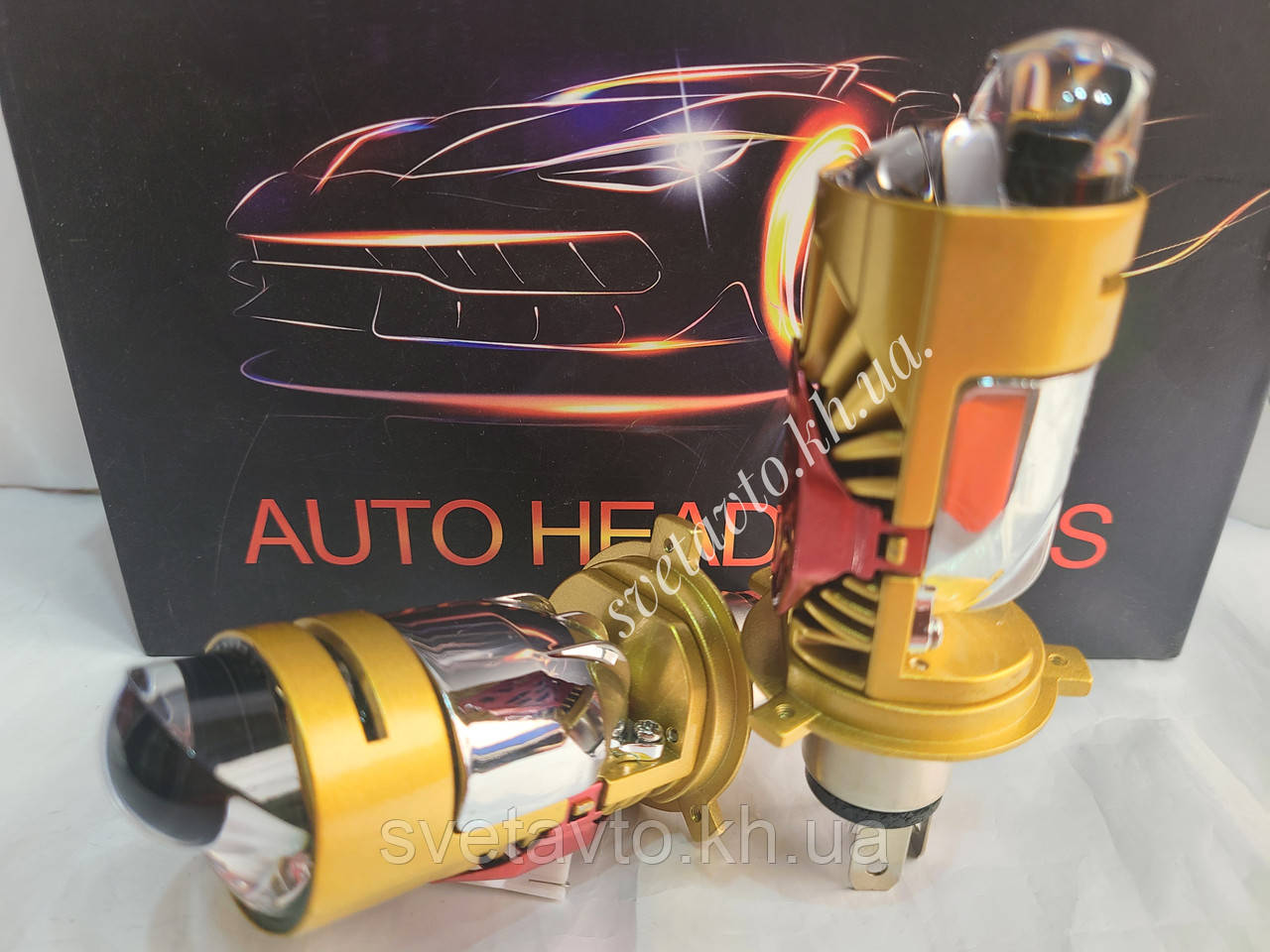 Led лампи H4 з міні- лінзою без радіатора 12-24 Вольт, 6000 К (ID ...
