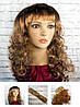 Перука хвилястий із челкою каштан темний,55 см, фото 9