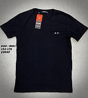 Чёрная футболка для мальчиков подростков рост 152,158,164,170,176 ENCORE
