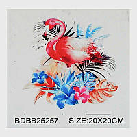 Алмазна мозаїка BDBB 25257 (100)  "TK Group", "Фламінго", часткова викладка, з рамкою, 20х20см, в коробці