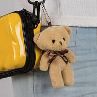 Брелок на рюкзак, сумку, ключі Ведмедик м'який плюшевий. М'яка іграшка-брелок Ведмежа Тедді 11 см