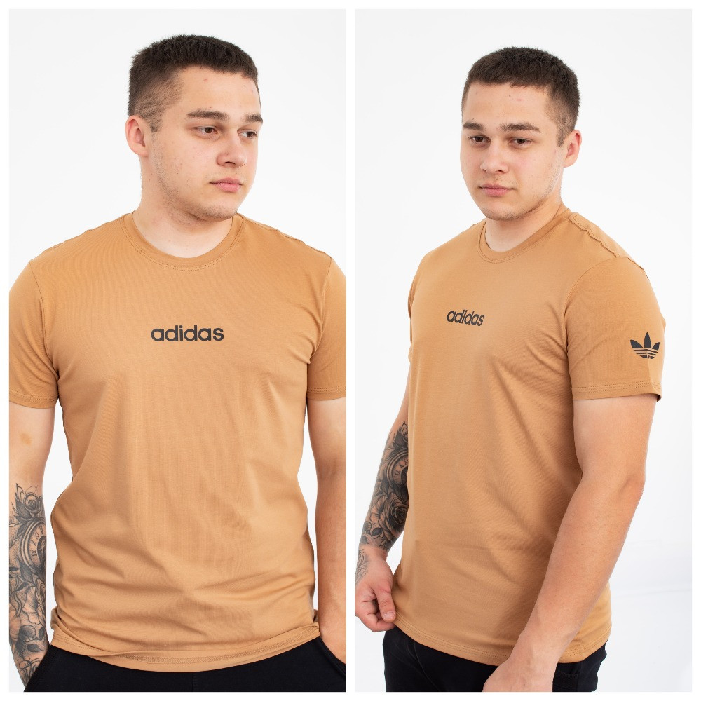 Чоловіча футболка Adidas (рукав) т.беж