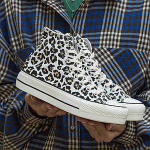 Жіночі Кеди Converse Chuck Taylor All Star Lift Hi Leopard 36-37-38-39-40