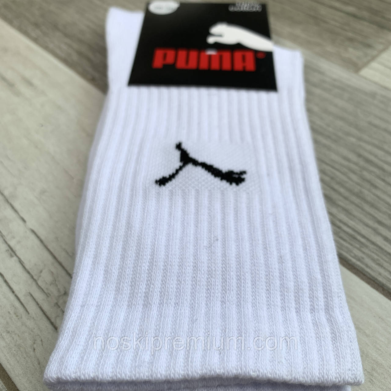 Носки женские демисезонные хлопок высокие Puma Exclusive, Турция, размер 36-39, белые, 10100 - фото 2 - id-p1868599140