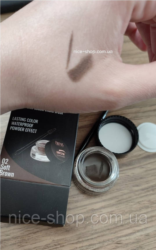 Помадка для брів Bless Brow Pomade № 02, з пензлем, фото 3