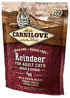 Беззерновой корм для активных кошек с олениной и кабаном Carnilove Cat Raindeer Energy & Outdoor 400 г