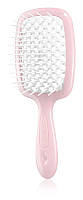 Расческа, щетка для волос - Janeke Superbrush, розовая с белым, оригинал.