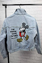Стильна жіноча джинсова куртка Mickey Mouse на осінь, фото 3