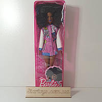 Барбі Фешіоністас #156 брюнетка афро з блакитними губами Barbie Fashionistas Doll Brunette Afro