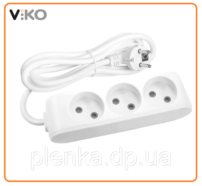 Подовжувач на 3 гнізда без заземлення 2 м Viko Multi-let 90112302