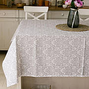 Скатертина лляна 150х150 см (квадратна, на круглий стіл) Вензель