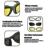 Стрілецькі окуляри олива з поляризацією олива + 4 комплекти лінз, фото 5