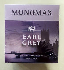 Чай Monomax Earl Grey 100 пакетів чорний