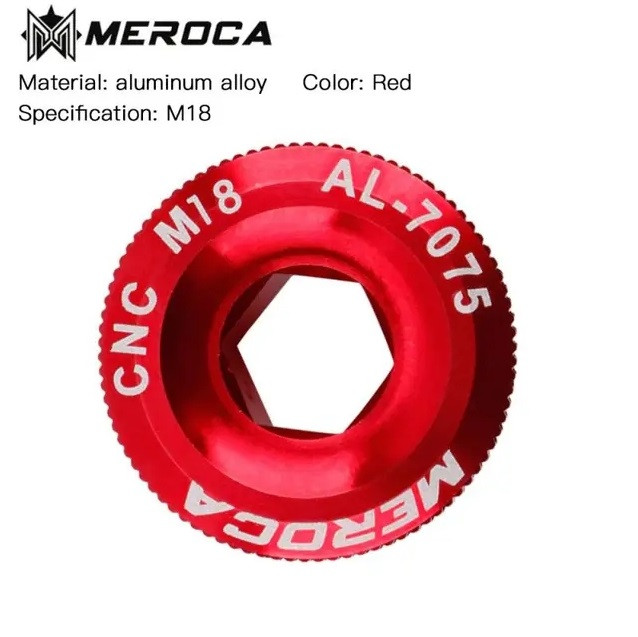 Болт MEROCA для затискання шатунів Hollowtech, різьба M18, червоний