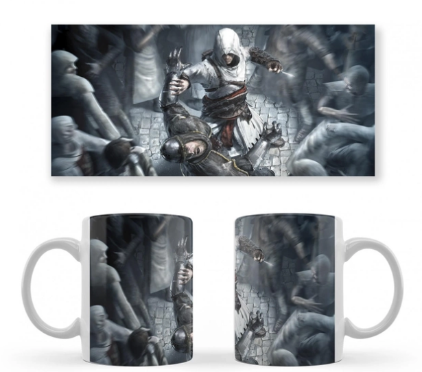 Чашка біла керамічна Assassins Creed (Кредо Асасину) ABC