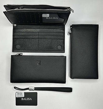Гаманець чоловічий на блискавці з петелькою 10,5*20,5 см натуральна шкіра Balisa