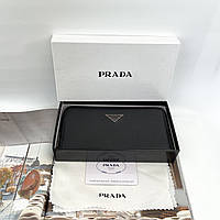 Мужской кожаный кошелек клатч на молнии Prada Прада