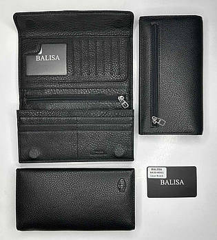 Гаманець чоловічий з кишенею на магніті 10,5*19 см натуральна шкіра Balisa