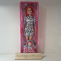 Барби Фешионистас # 168 рыжая в платье под зебру Barbie Fashionistas Doll Smaller Bust, Long Red Hair